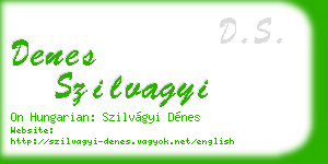 denes szilvagyi business card