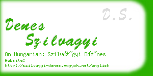 denes szilvagyi business card